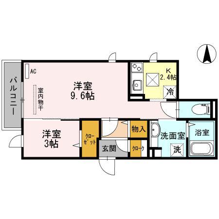 ベーネ・ルミエール(1LDK/1階)の間取り写真