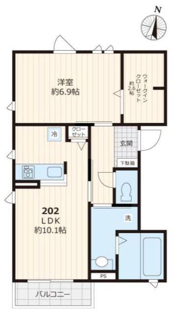 LIEN PAULIER(1LDK/2階)の間取り写真