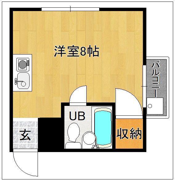 メリーメイト二日市(ワンルーム/2階)の間取り写真