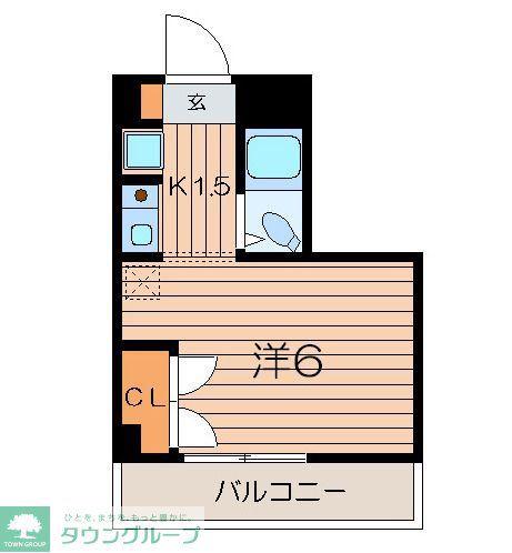 アーバンハイツ川崎(1K/3階)の間取り写真