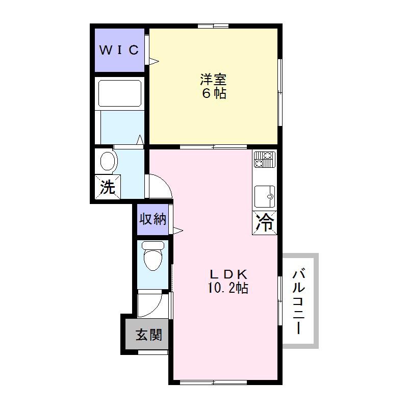 コンフォート芝山(1LDK/1階)の間取り写真