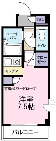 ベルディオ(1K/3階)の間取り写真