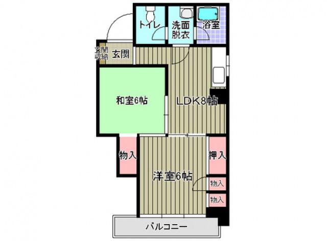 デルタビル(2DK/7階)の間取り写真