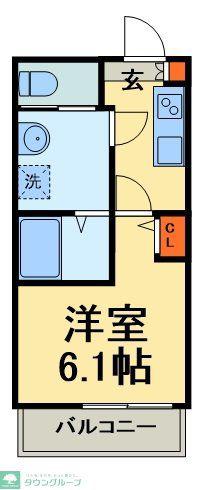 グランシエル都賀(1K/3階)の間取り写真
