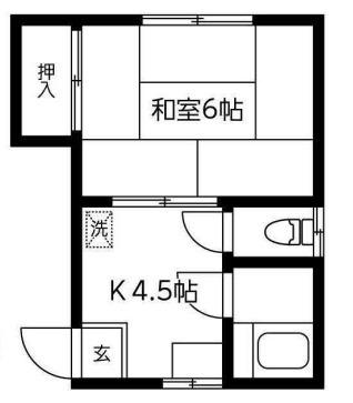 コーポアサオカ(1K/2階)の間取り写真