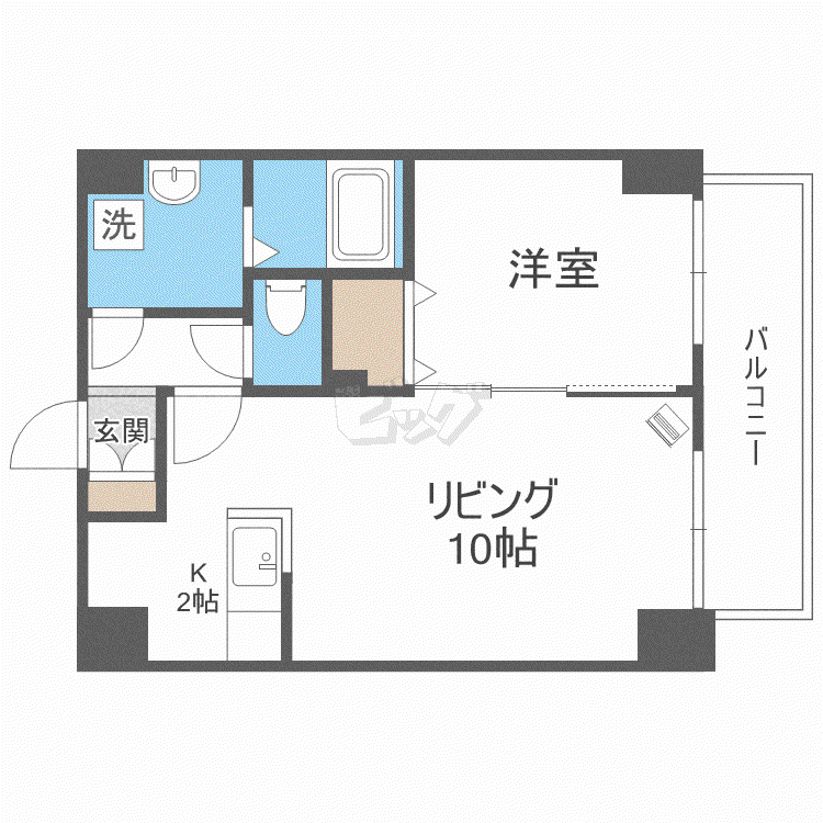アヴェニュー近美前(1LDK/8階)の間取り写真