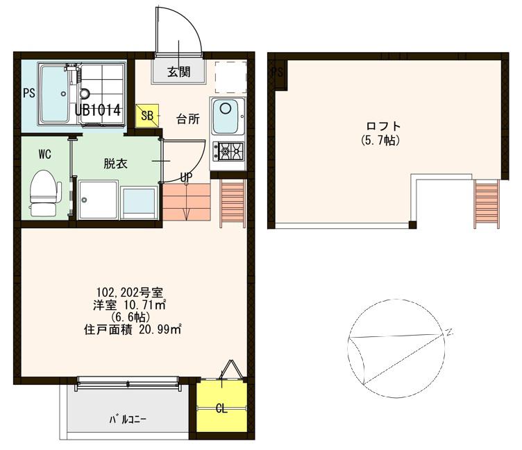 COZY PALACE(1K/1階)の間取り写真