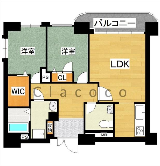 ディアパレス松が峰(2LDK/5階)の間取り写真