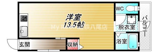 山田マンション(ワンルーム/3階)の間取り写真