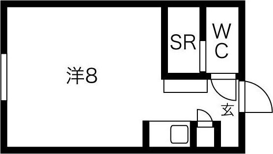 シャンボール札幌(ワンルーム/4階)の間取り写真