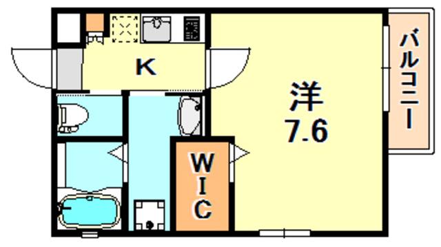 ワコーレヴィータ垂水坂上2丁目(1K/1階)の間取り写真