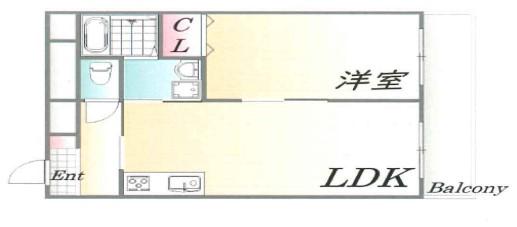エヴァンスII(1LDK/3階)の間取り写真