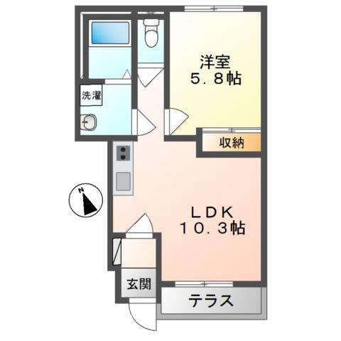 メゾンフォレスト(1LDK/1階)の間取り写真