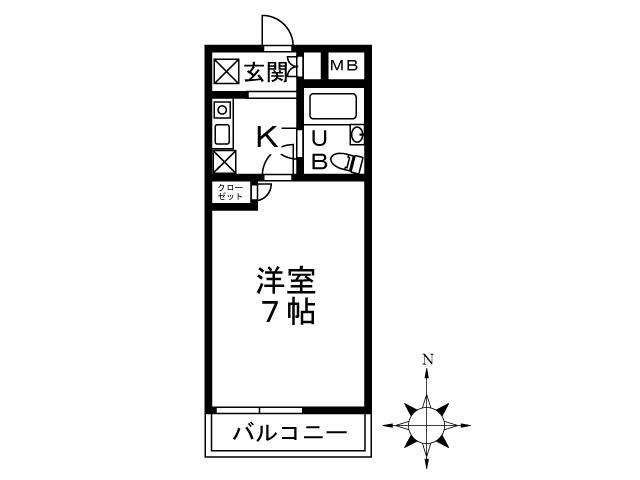 マリーンヴィラ湘南(1K/3階)の間取り写真