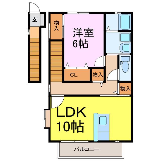 コートあいあい(1LDK/2階)の間取り写真