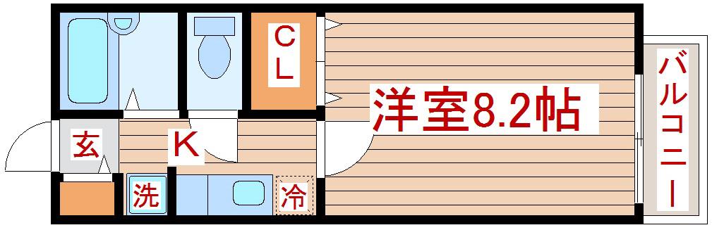 カーサ茉莉花I(1K/2階)の間取り写真