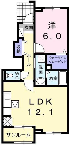 ネオ・ブルック(1LDK/1階)の間取り写真