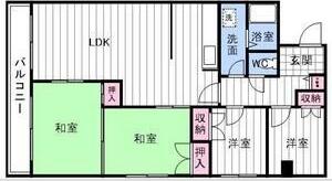 あずみビル(4LDK/4階)の間取り写真