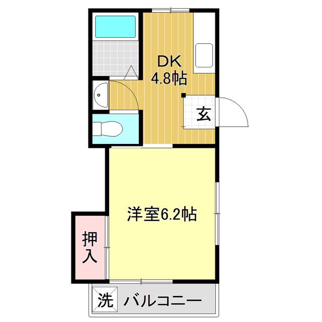 WINLEGEND NAKANOHASHI(1DK/1階)の間取り写真