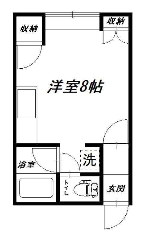エミール旭町(ワンルーム/2階)の間取り写真