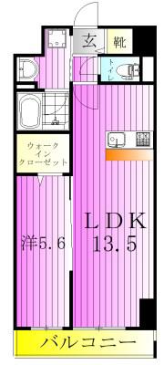 LIER &224 LAVENIR(1LDK/8階)の間取り写真