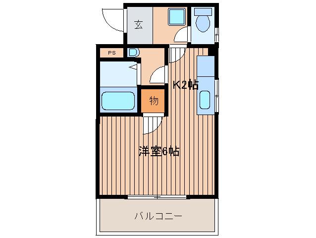 大野ハイムB(1K/3階)の間取り写真