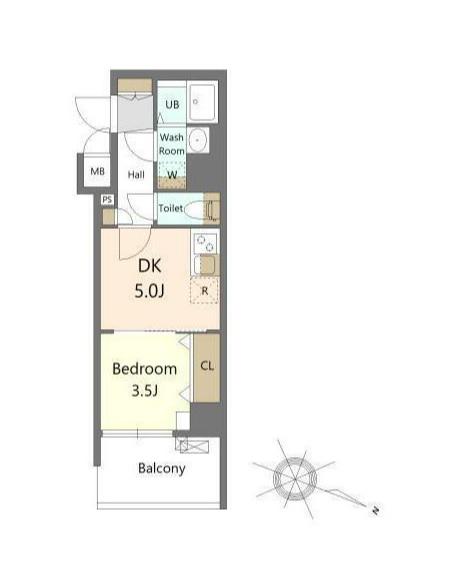 S-RESIDENCE横濱吉野町BURGEON(1DK/8階)の間取り写真