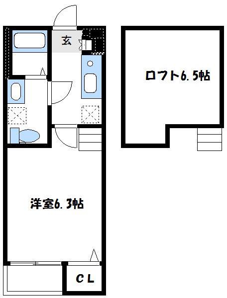 FERIO相模原(1K/1階)の間取り写真
