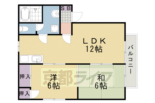 メイプル笹川(2LDK/1階)の間取り写真