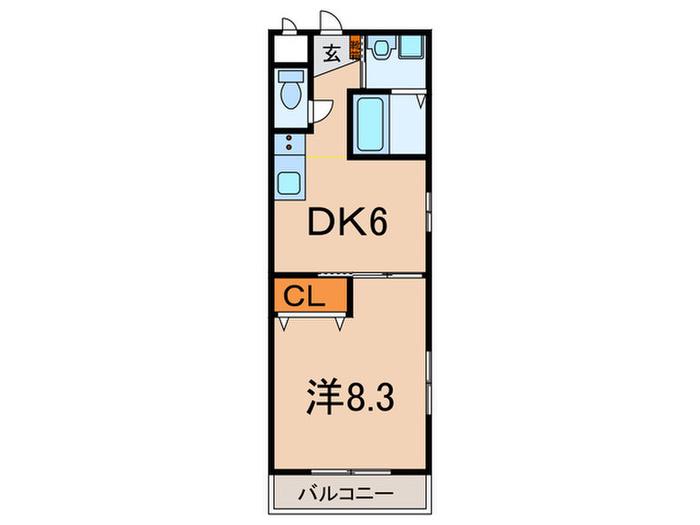 フローラ松本(1DK/1階)の間取り写真