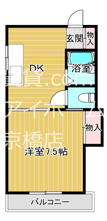 フリージアベニュー(1DK/2階)の間取り写真