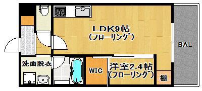 マイプレイス福重(1LDK/2階)の間取り写真