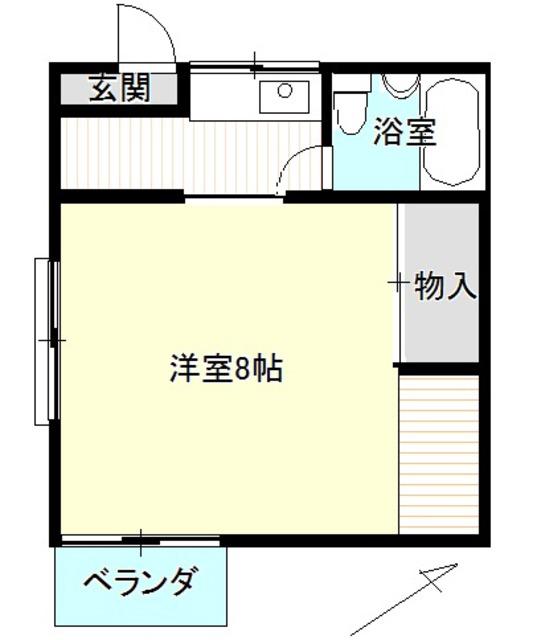 大沢ハイM(1K/3階)の間取り写真