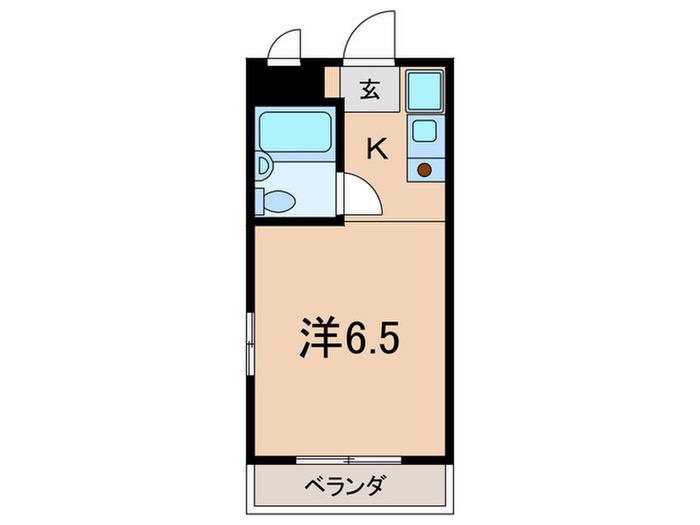 イーストフィールド東灘(1K/2階)の間取り写真