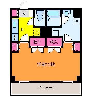 プレステージ新潟(1K/4階)の間取り写真