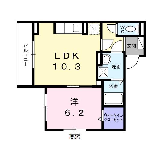 赤川4丁目(1LDK/2階)の間取り写真