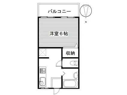 クレマチスB(1DK/1階)の間取り写真