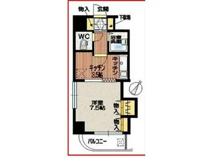 セザール琴似(1DK/8階)の間取り写真