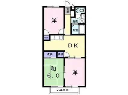 フォブール大井A(3DK/1階)の間取り写真