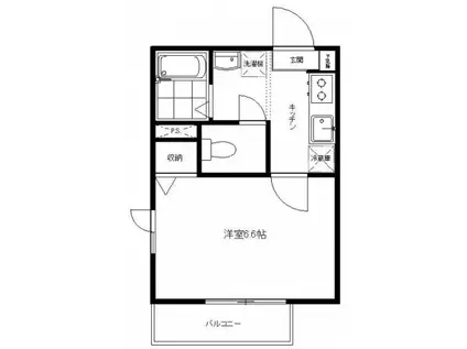 エルレーブ(1K/1階)の間取り写真