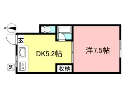 サクラハウス(1DK/1階)の間取り写真