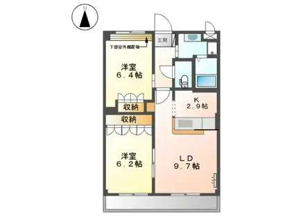 リバーサイドアベニュー(2LDK/3階)の間取り写真
