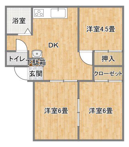 みどりハイツ(3DK/1階)の間取り写真
