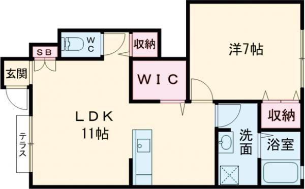 ファミリーヒルズ星ヶ丘 I(1LDK/1階)の間取り写真