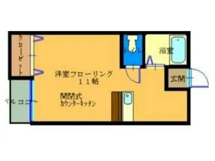 ロイヤルパレス井尻(ワンルーム/2階)の間取り写真
