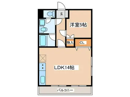 COOEE茅ヶ崎(1LDK/2階)の間取り写真