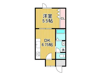 ハイツいと(1LDK/2階)の間取り写真