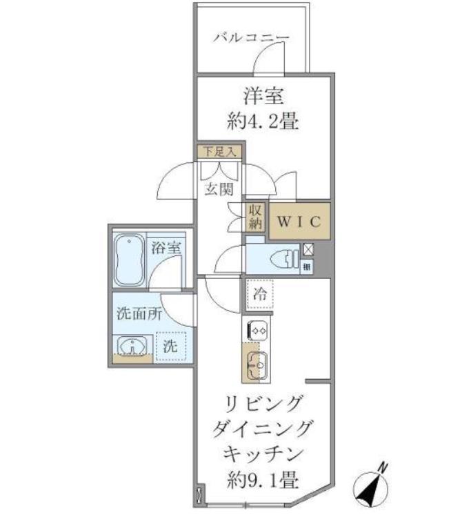 COMPOSITE高輪 コンポジット高輪(1LDK/4階)の間取り写真
