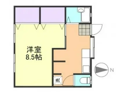 向陽荘 西棟(1K/2階)の間取り写真