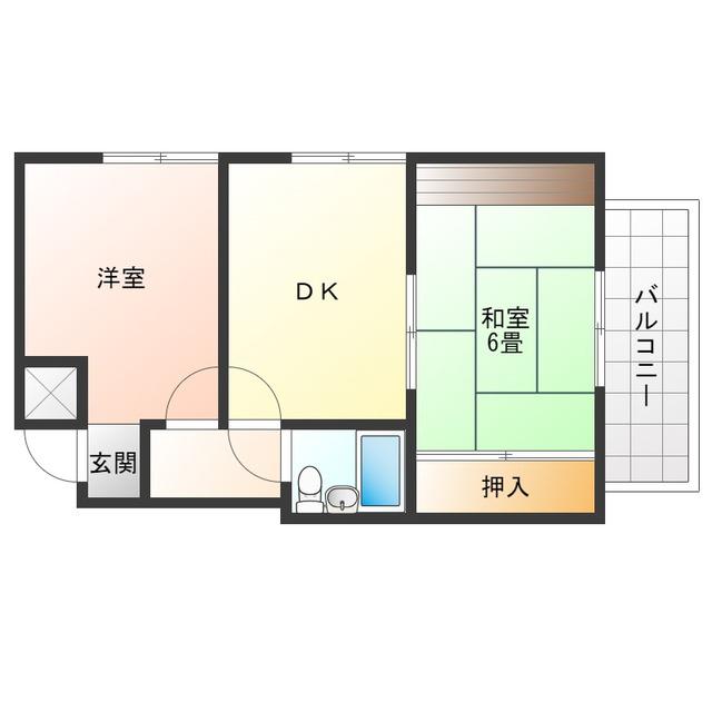 大和田ローズマンション(2DK/4階)の間取り写真